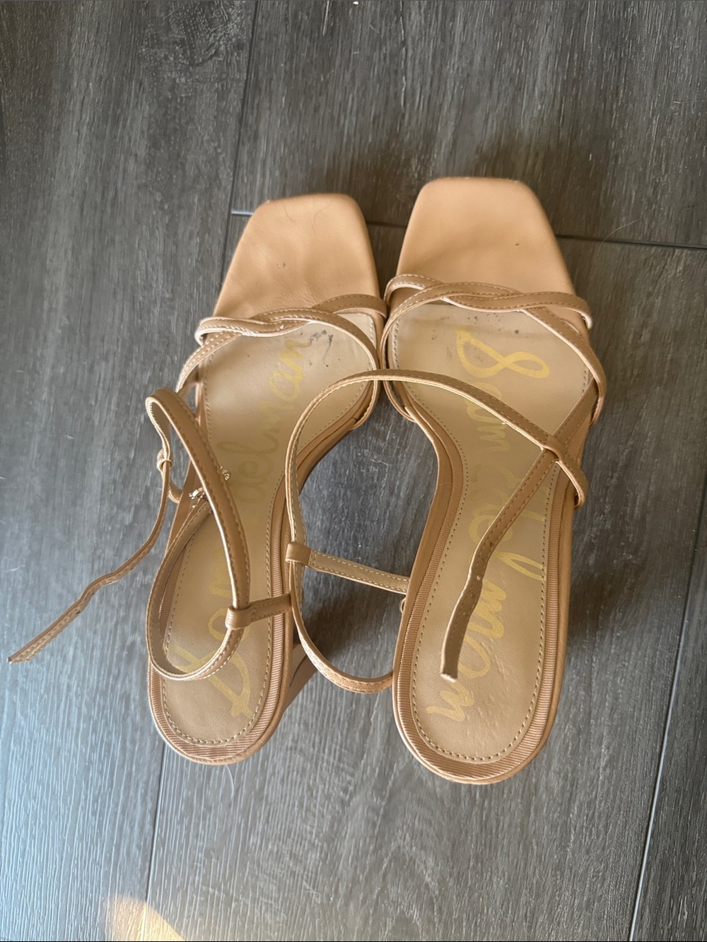 Sam Edelman Elissa block heel strappy size 7 nude color - Picture 5 of 8